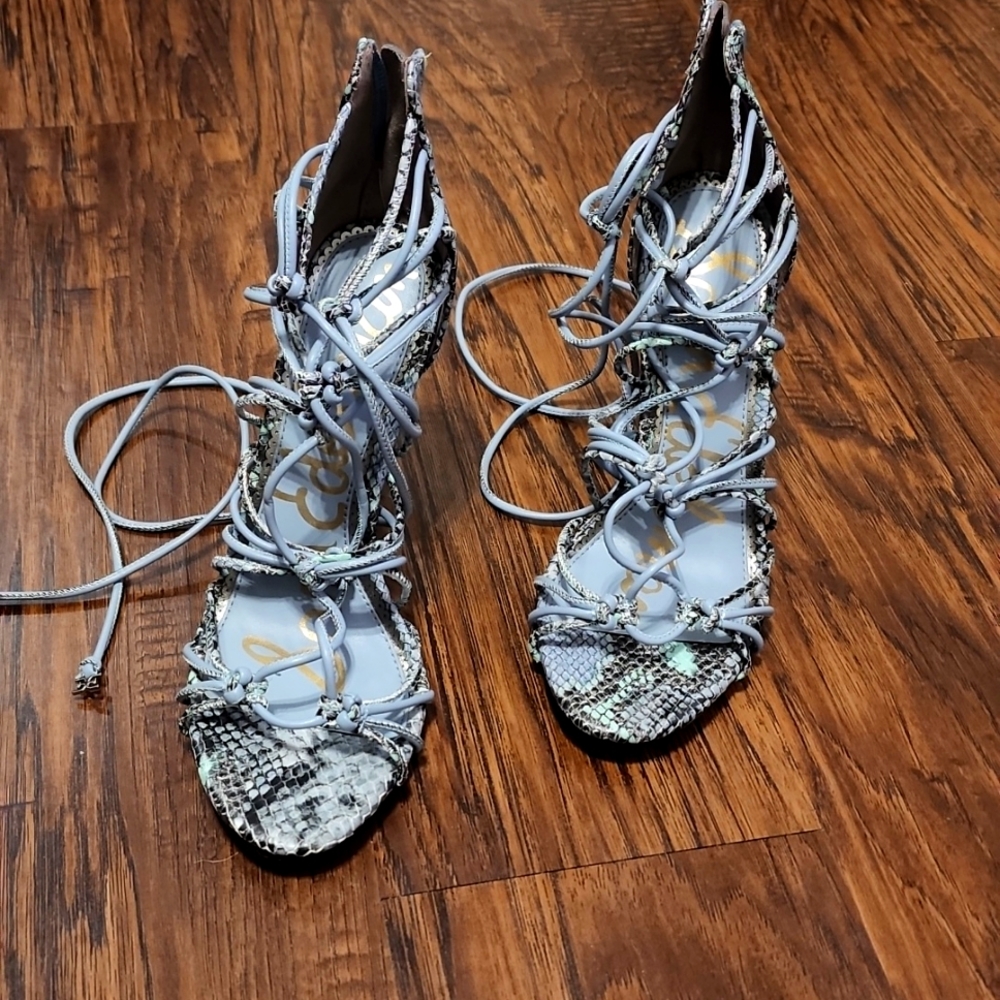Snake skin blue & turquoise Sam Edelman heels